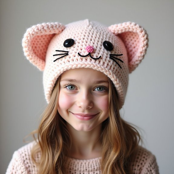 cozy feline themed hat