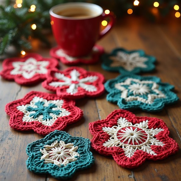cozy handmade crochet coasters