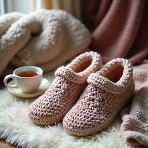 cozy handmade crochet footwear