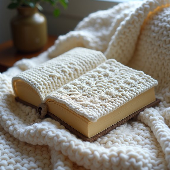cozy knitted book cover