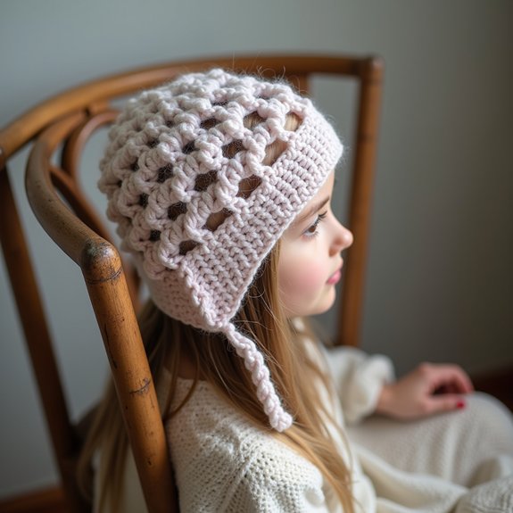 cozy knitted crochet bonnet