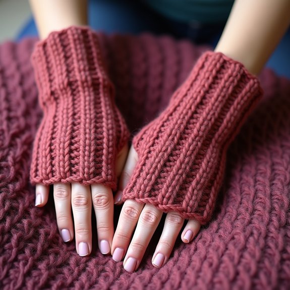 cozy knitted hand warmers