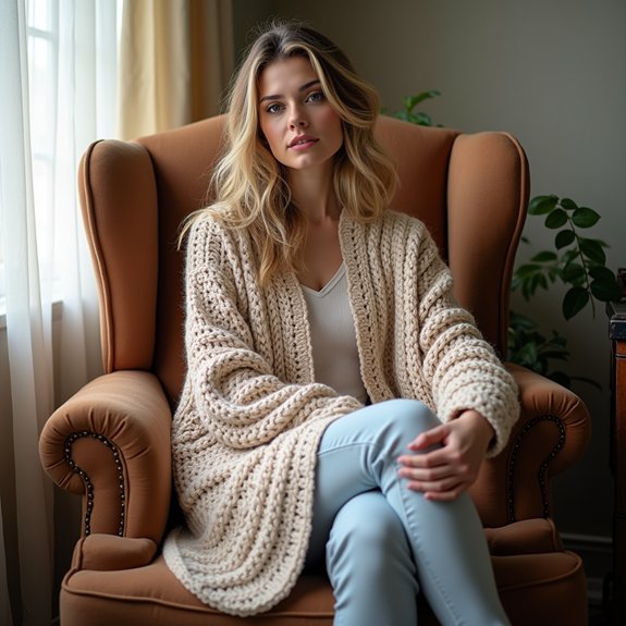 cozy oversized crochet cardigan