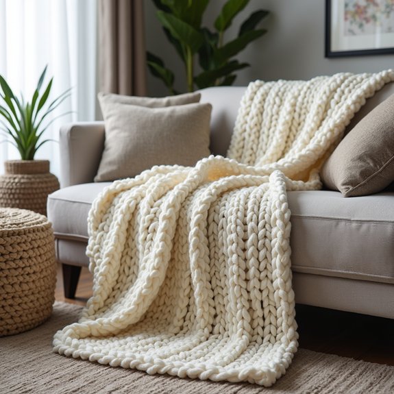 cozy oversized knit blanket