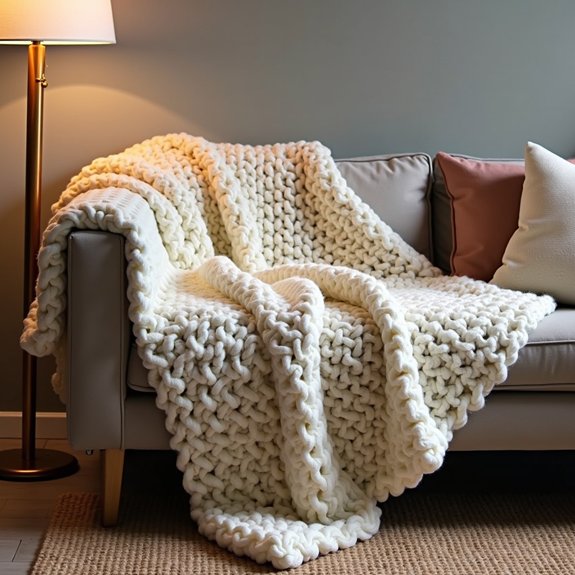 cozy oversized knitted blanket