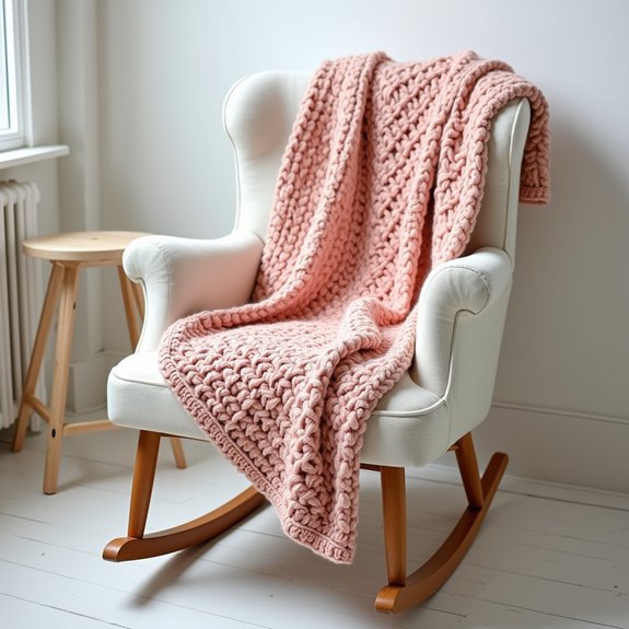 cozy oversized yarn blanket