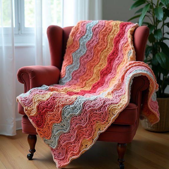 cozy patterned wave inspired blanket