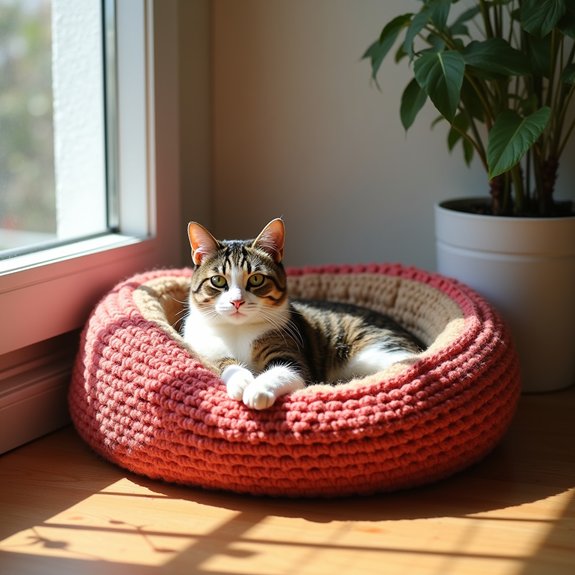 cozy round cat bed