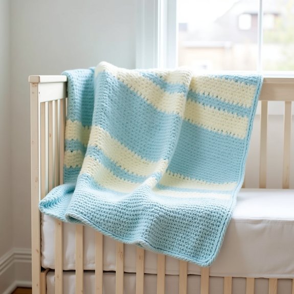 cozy striped infant blanket