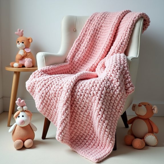 cozy textured crochet blanket