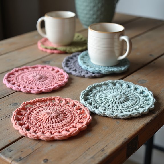 cozy textured crochet coasters