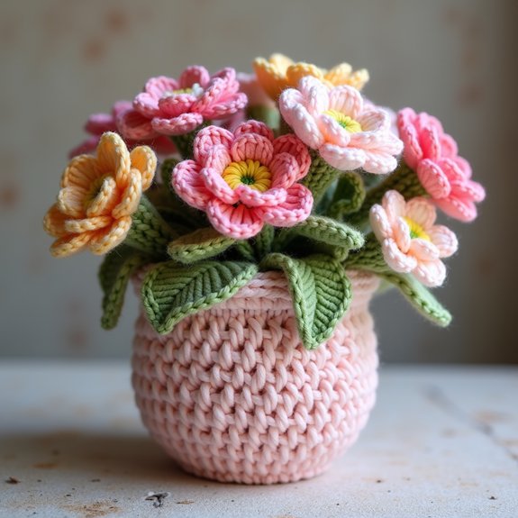 cozy textured crochet pot