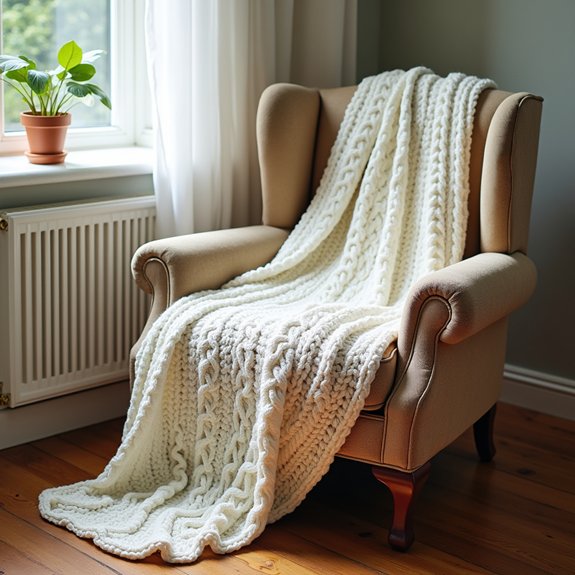 cozy textured knit blanket