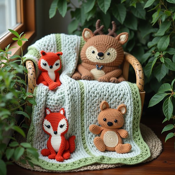 cozy woodland animal blanket