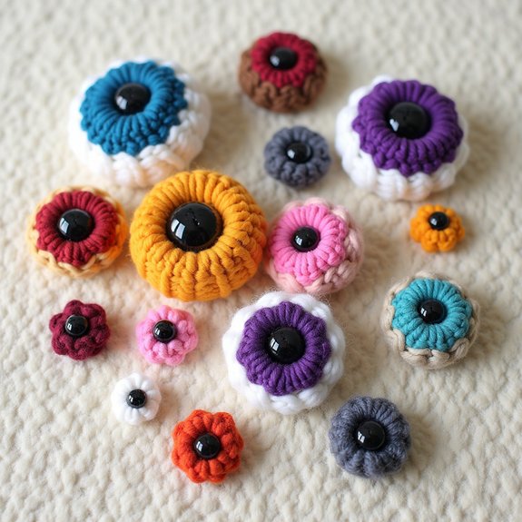 crafted woolen eye ornaments