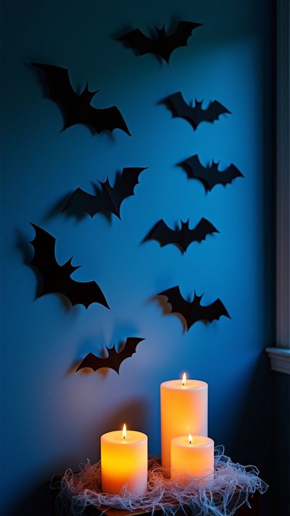 crafting decorative bat artwork