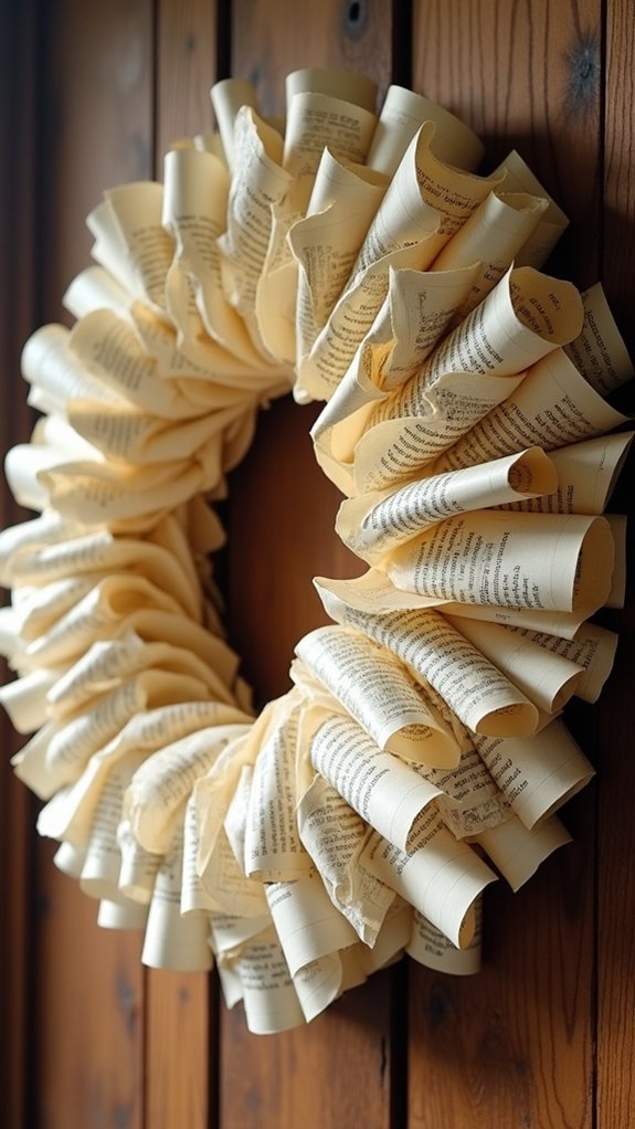 creative book page wreaths