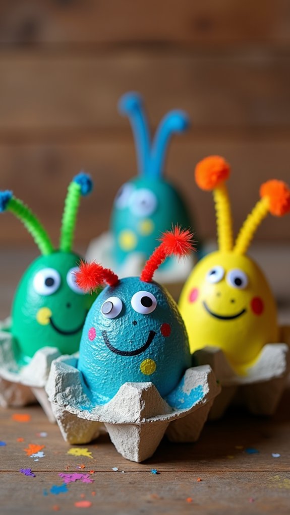 creative crafts with egg cartons