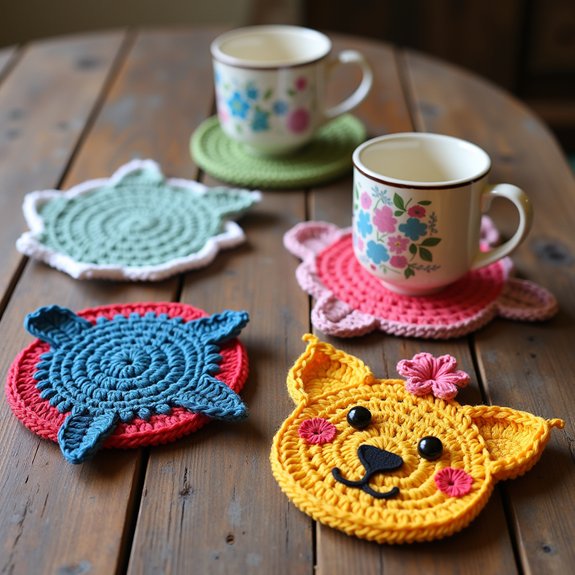 creative crochet drink coasters
