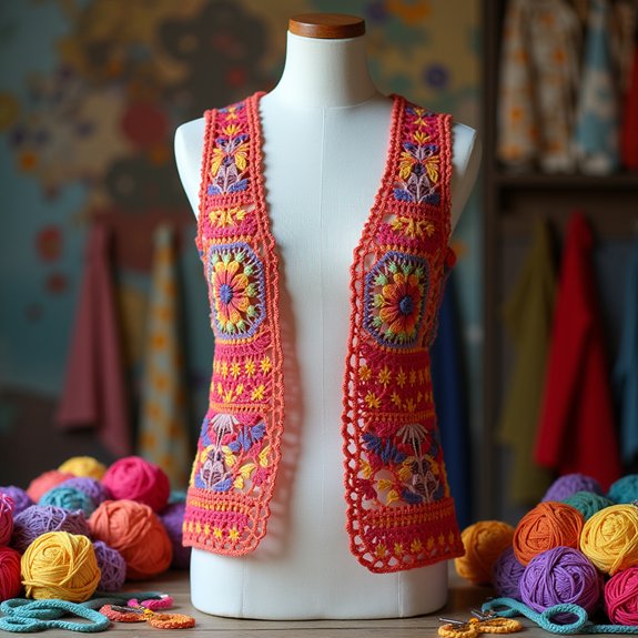 creative handmade crochet vests