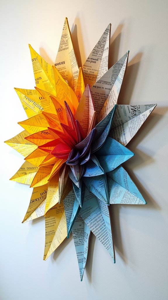 creative newspaper wall decor