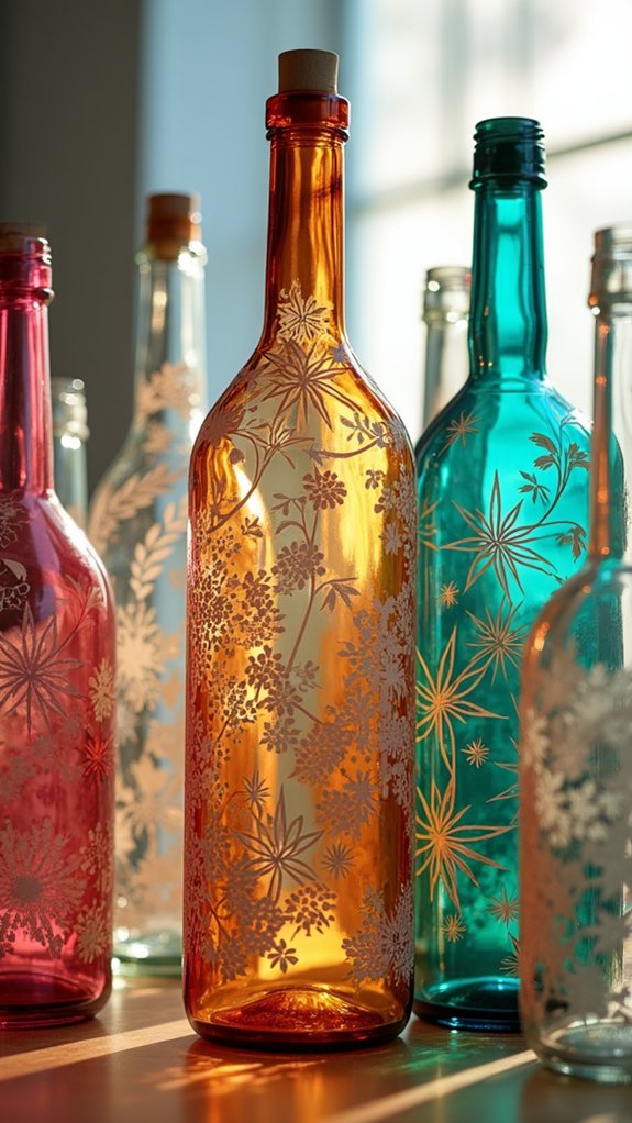 creative stenciled bottle designs