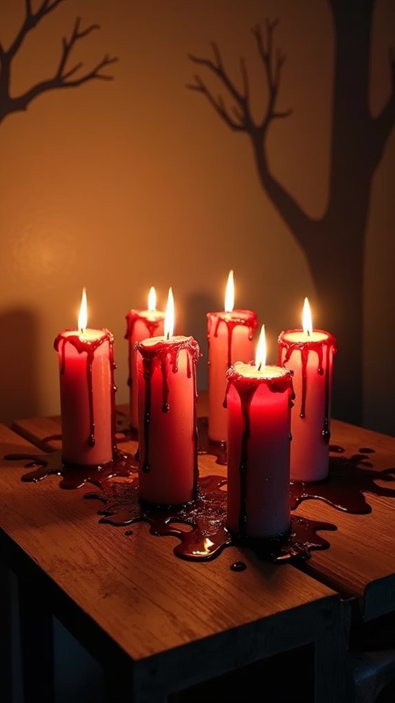 creepy candles dripping blood