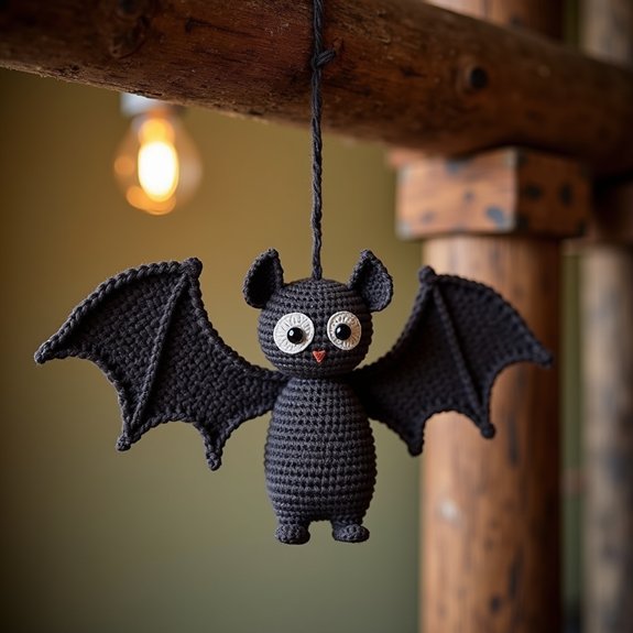 creepy suspended bat decor