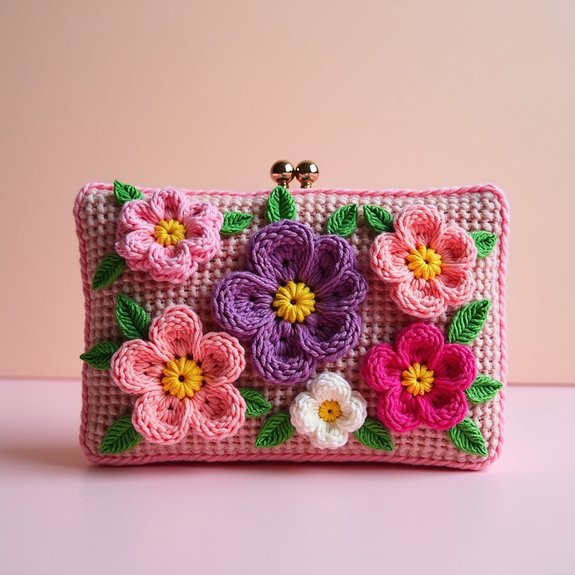 crochet bag with appliqu