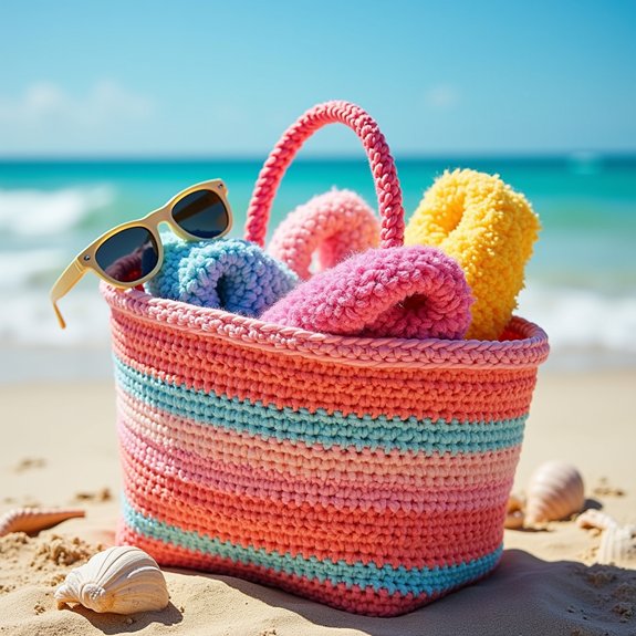 crochet basket for beach