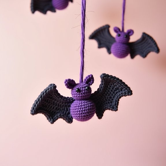 crochet bat themed nursery decor