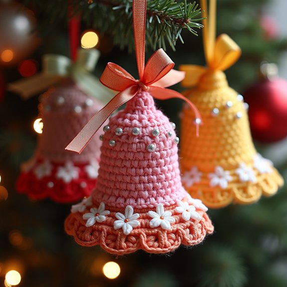 crochet bell shaped ornaments
