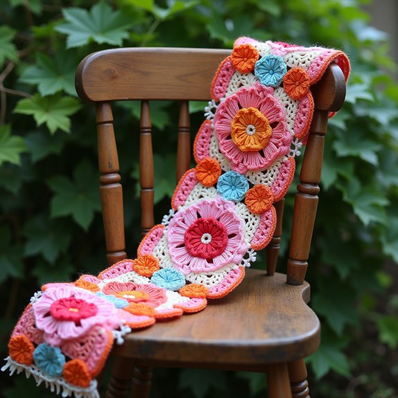 crochet belt with appliqu