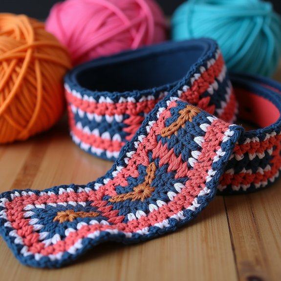 crochet belt with patterns