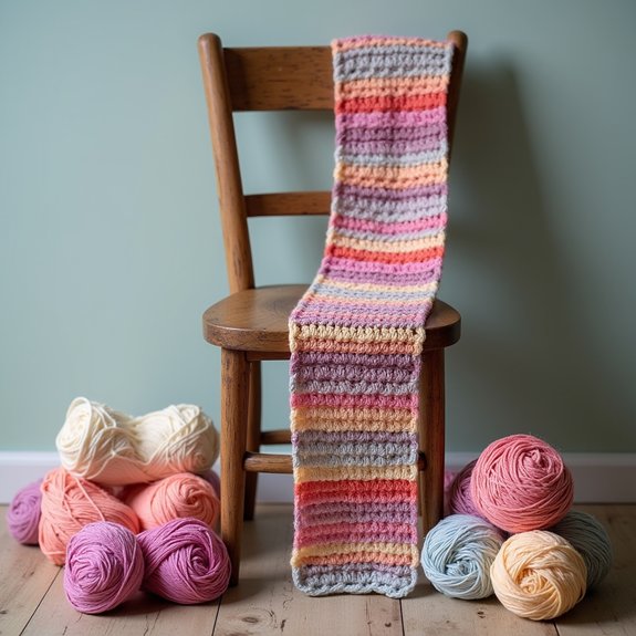 crochet belt with shell stitch