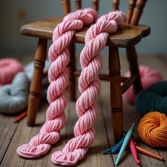 crochet belt with twists