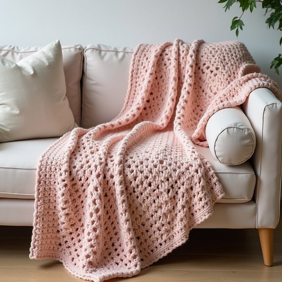 crochet blanket with basketweave