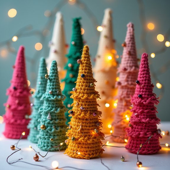 crochet bottle brush trees