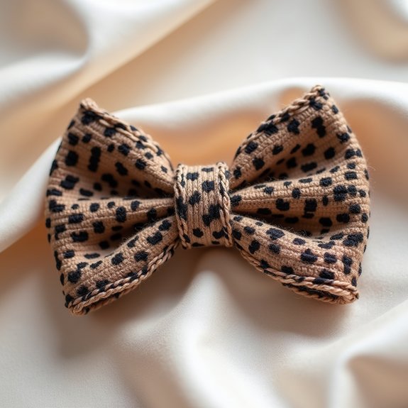 crochet bow with animal print