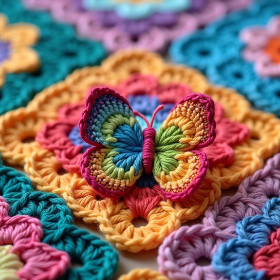 crochet butterfly granny square