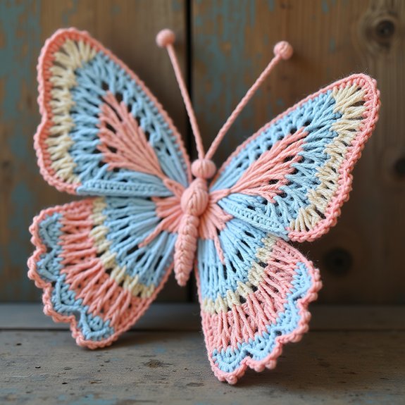crochet butterfly in vintage