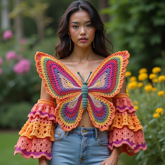 crochet butterfly statement sleeve