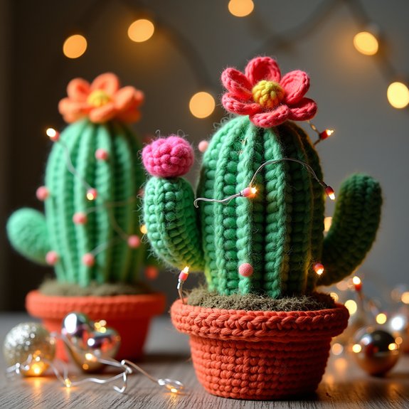 crochet cactus holiday decoration