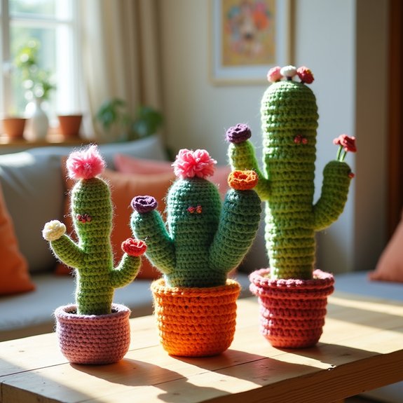 crochet cactus home decor
