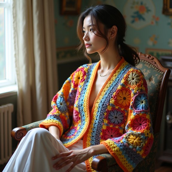 crochet cardigan with squares