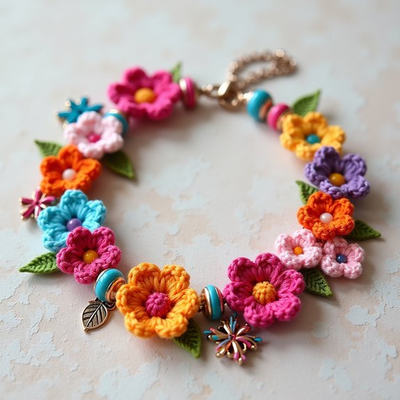crochet charm bracelet design