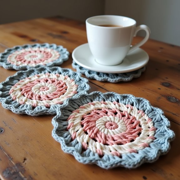 crochet coaster round design