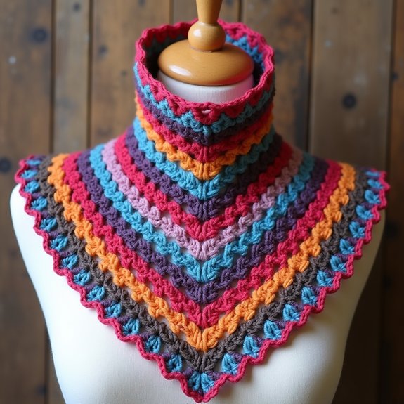 crochet collar with squares