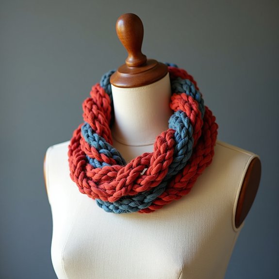 crochet collar with twists