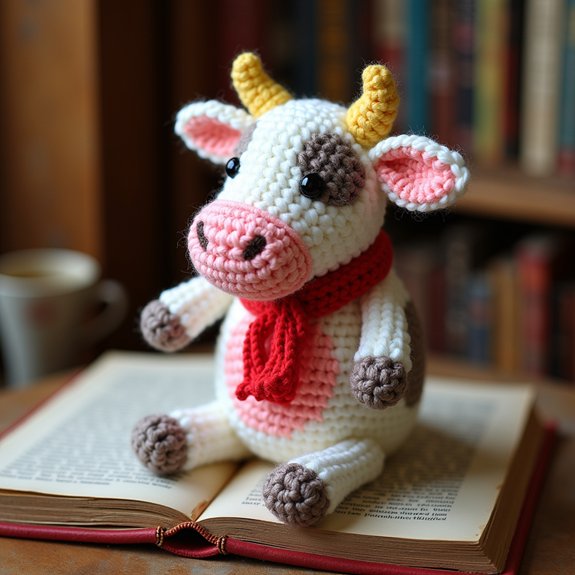 crochet cow bookmark design
